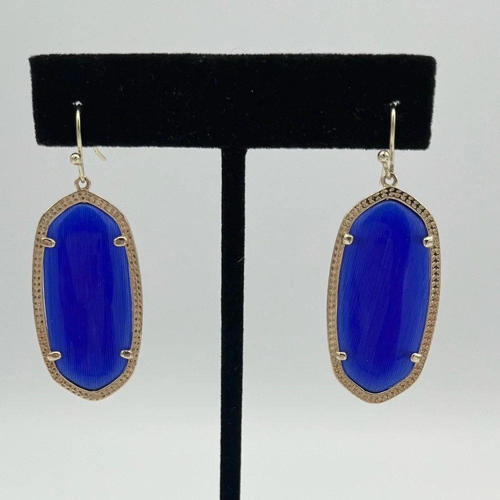Kendra Scott Elle Earrings – Gold & Blue Elegance